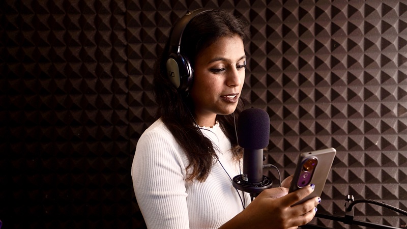 audio-only podcast setup